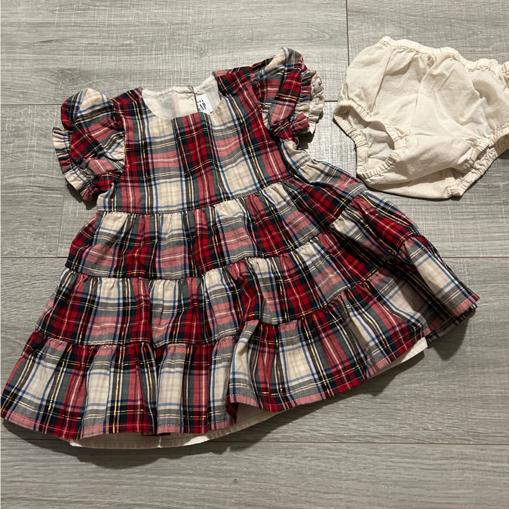Baby Gap Holiday Plaid Tiered Dress